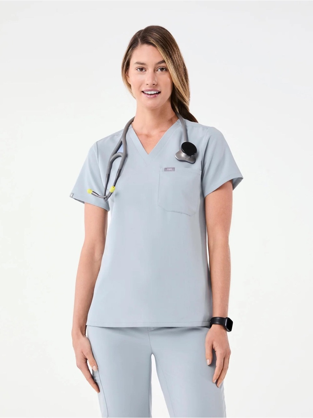 Dusty Blue Catarina - One-Pocket Scrub Top™ - XS / Dusty Blue